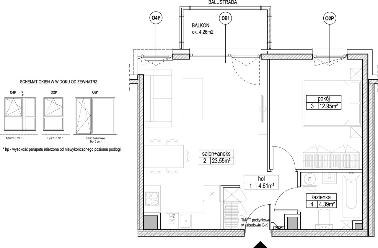 INPRO S.A. - Atut - mieszkanie 2-pok. 45.50 m2: zdjęcie 94246996