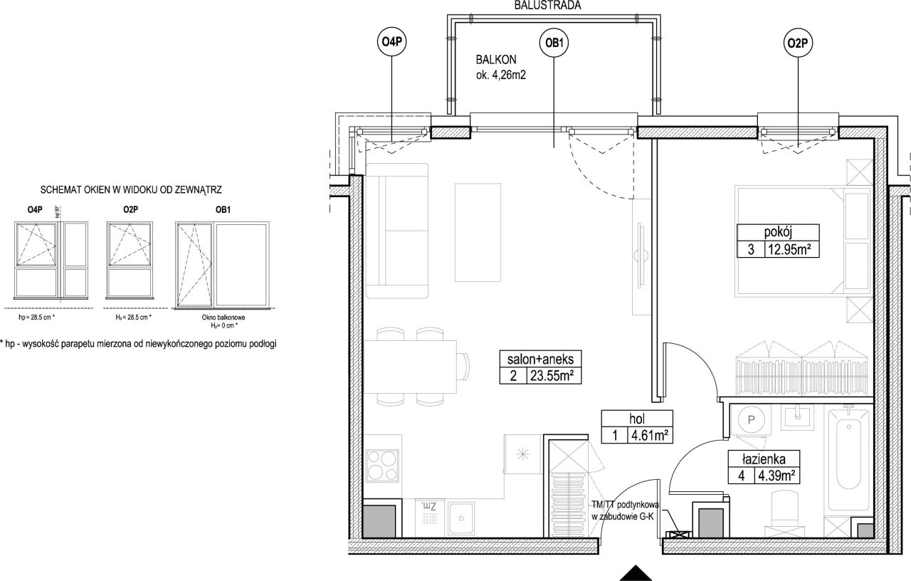 INPRO S.A. - Atut - mieszkanie 2-pok. 45.50 m2: zdjęcie 94247100