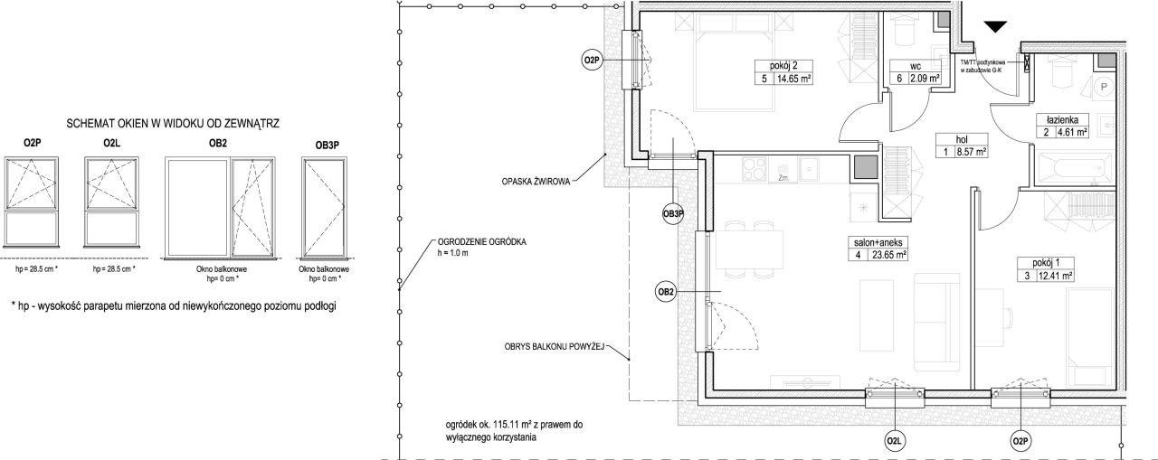 INPRO S.A. - Atut - mieszkanie 3-pok. 65.98 m2 duży ogródek, łazienka i oddzielna toaleta: zdjęcie 94247164