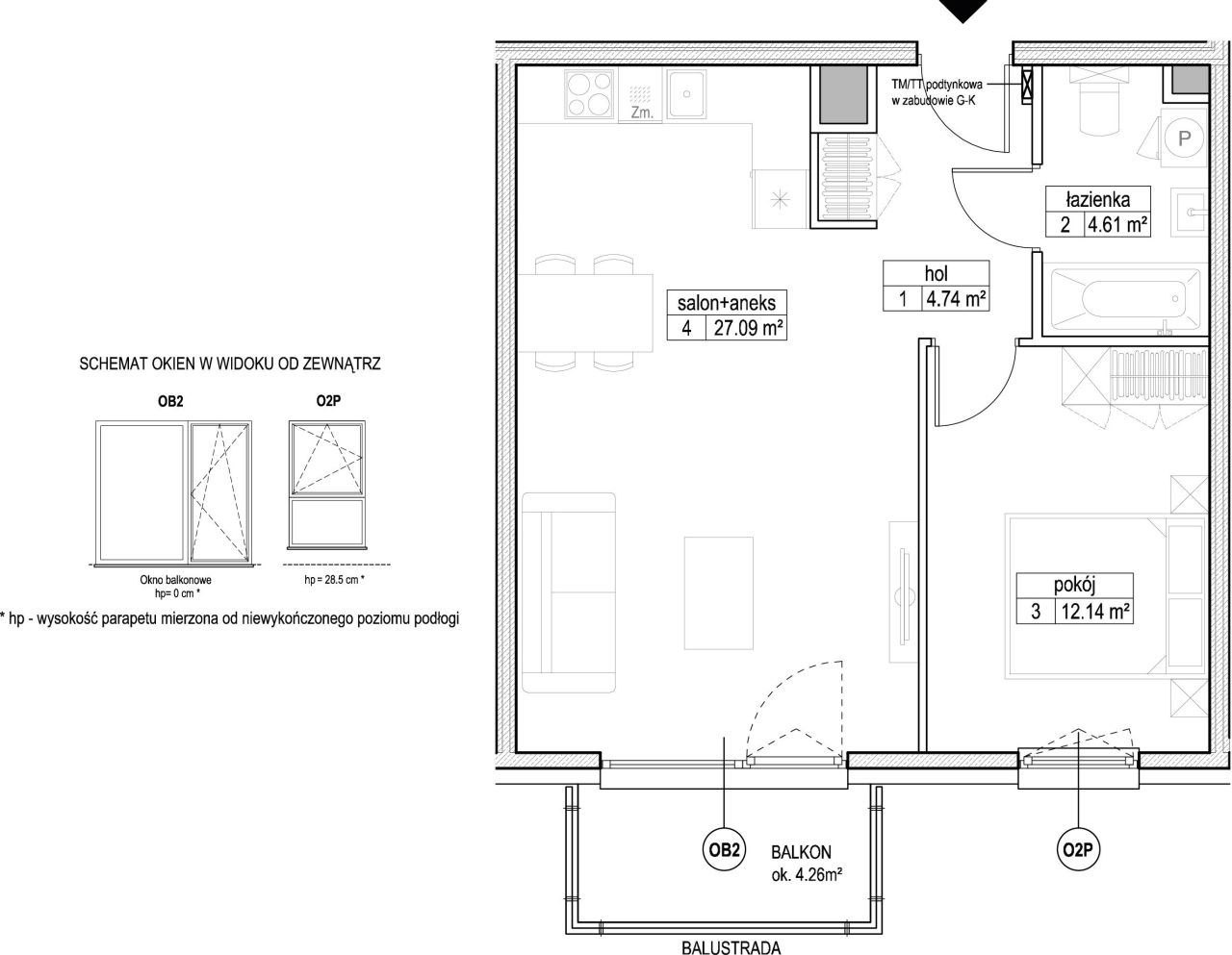INPRO S.A. - Atut - mieszkanie 2-pok. 48.58 m2: zdjęcie 94247311
