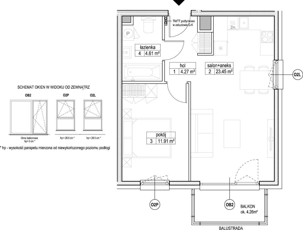 INPRO S.A. - Atut - mieszkanie 2-pok. 44.24 m2: zdjęcie 94247545