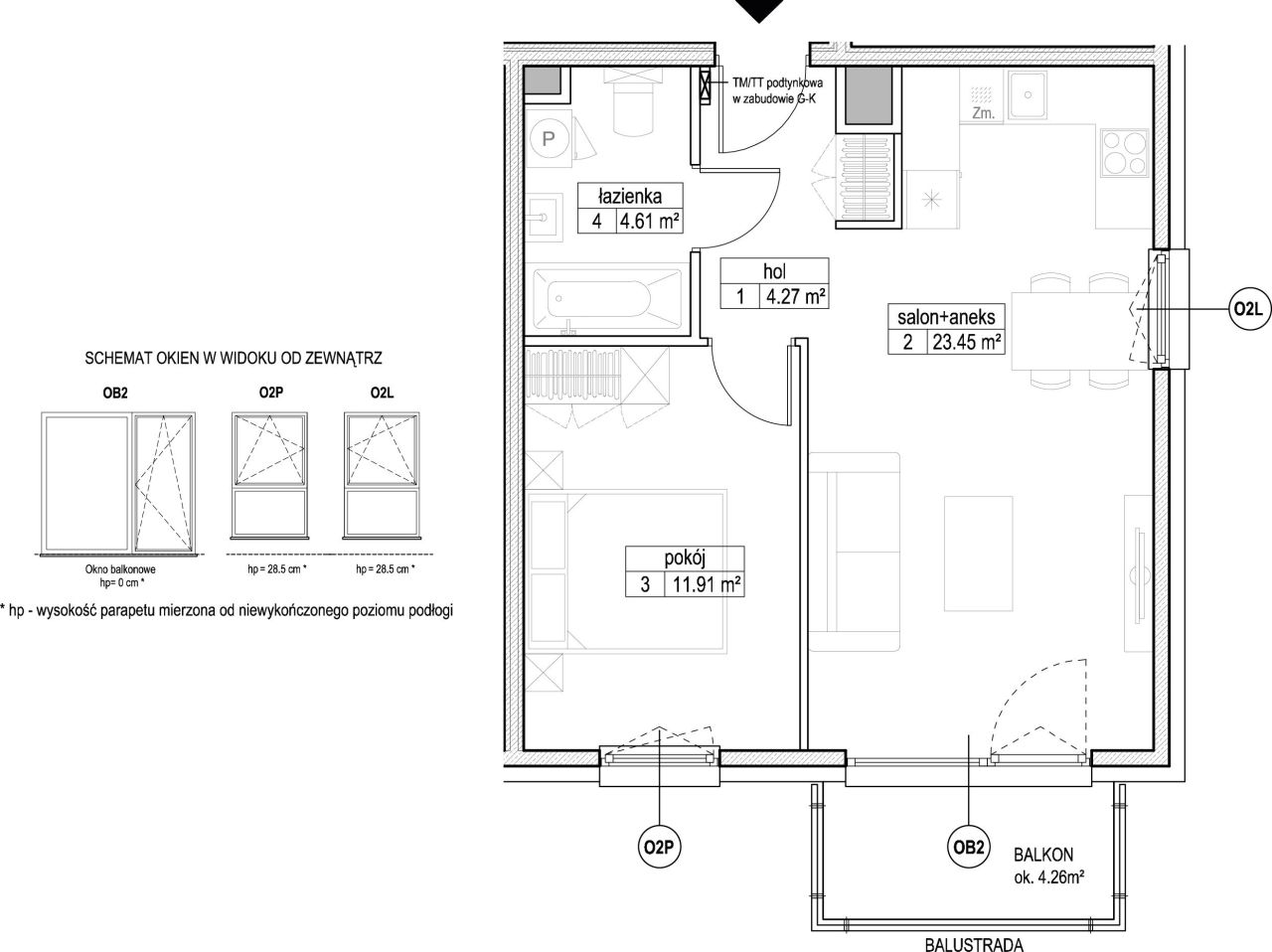 INPRO S.A. - Atut - mieszkanie 2-pok. 44.24 m2: zdjęcie 94247632