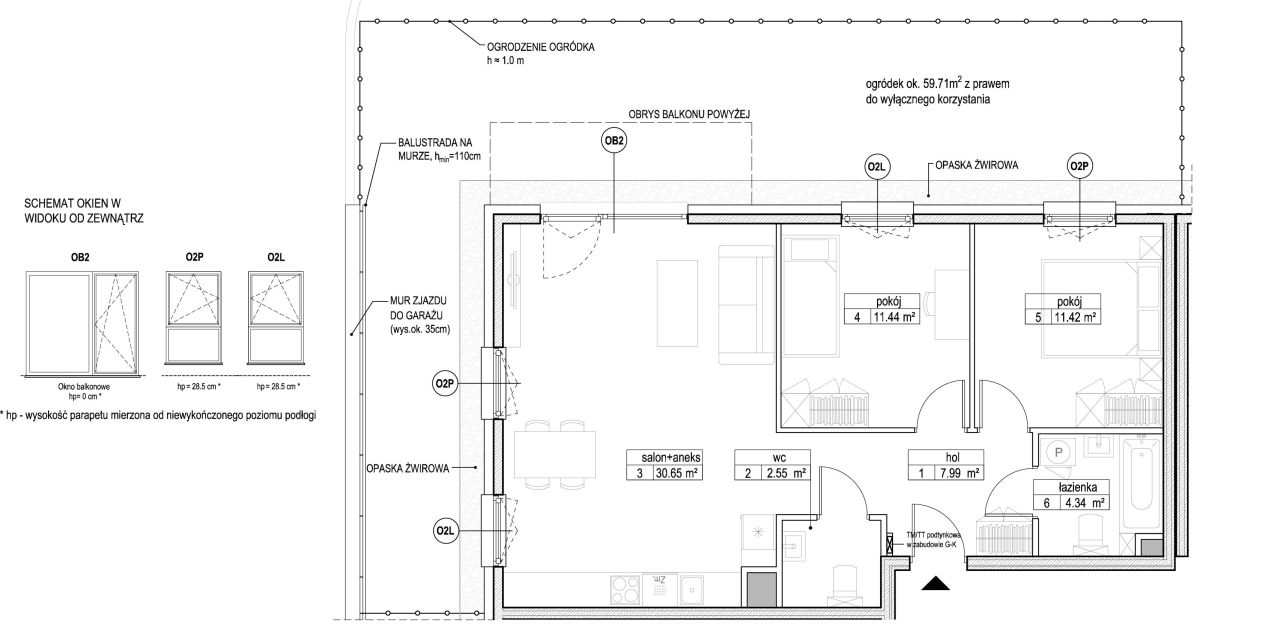 INPRO S.A. - Atut - mieszkanie 3-pok. 68.39 m2 ogródek, łazienka i oddzielna toaleta: zdjęcie 94247845