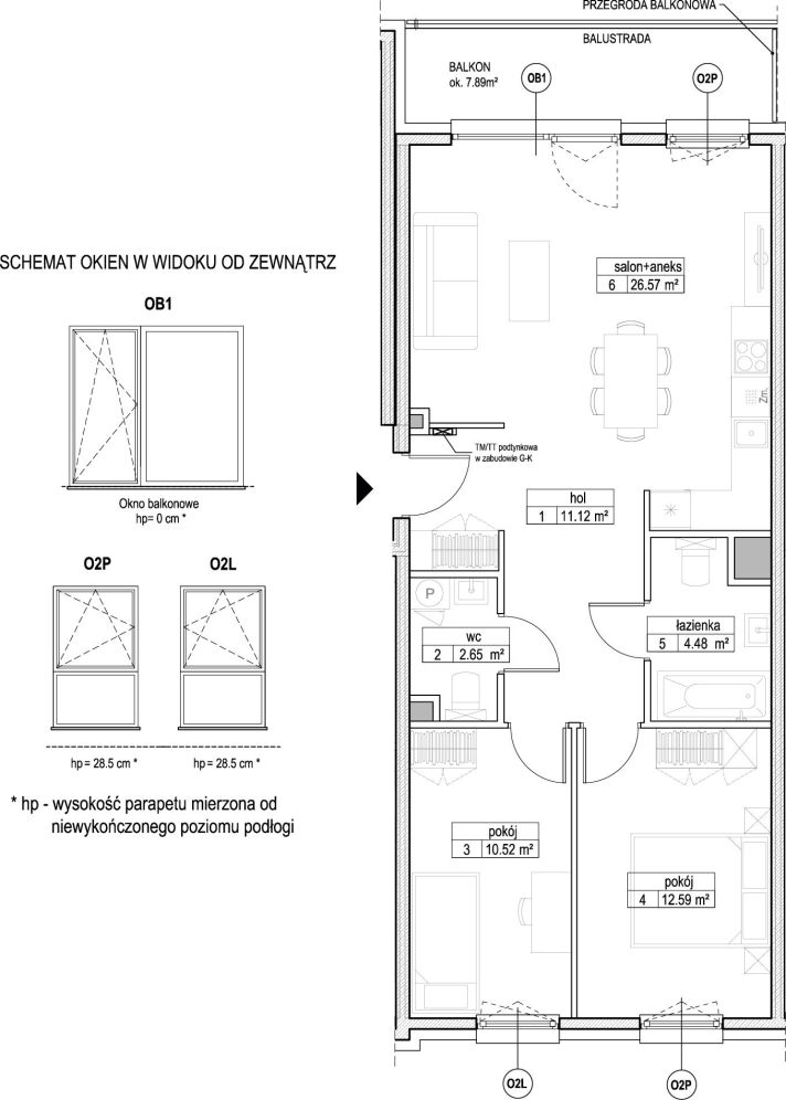 INPRO S.A. - Atut - mieszkanie 3-pok. 67.93 m2 łazienka i oddzielna toaleta: zdjęcie 94247952