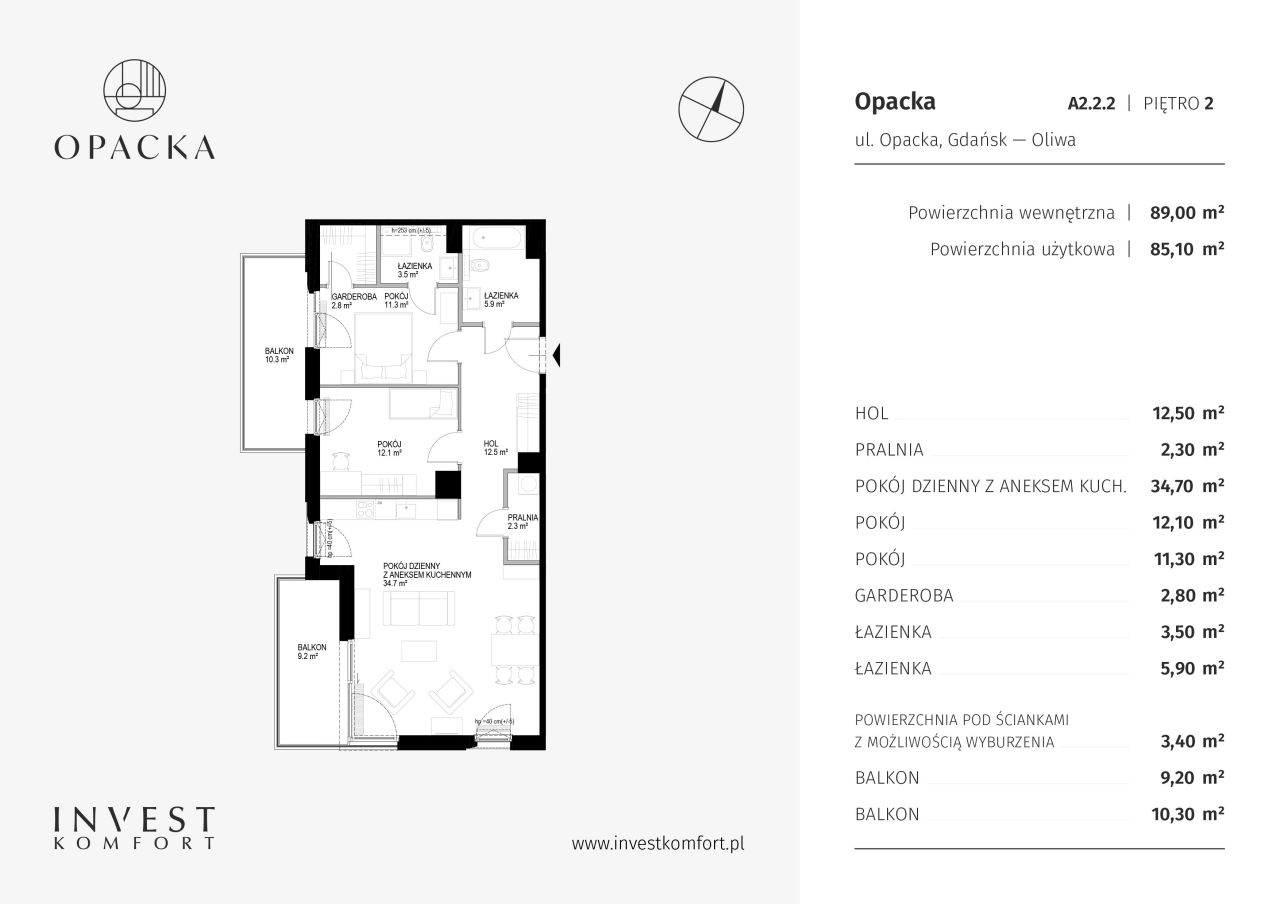 Mieszkanie Opacka Apartamenty A2.2.2: zdjęcie 93003243