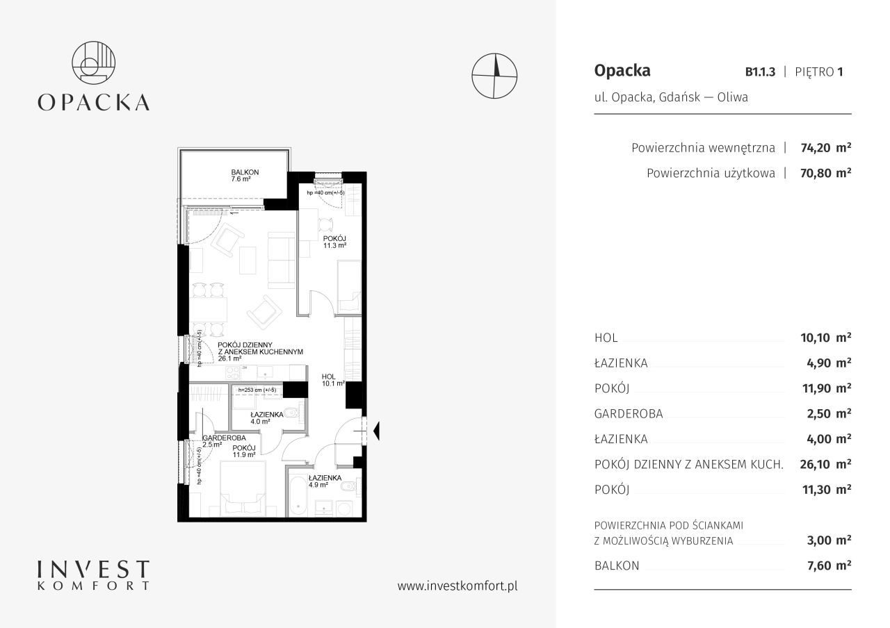 Mieszkanie Opacka Apartamenty B1.1.3: zdjęcie 93003344