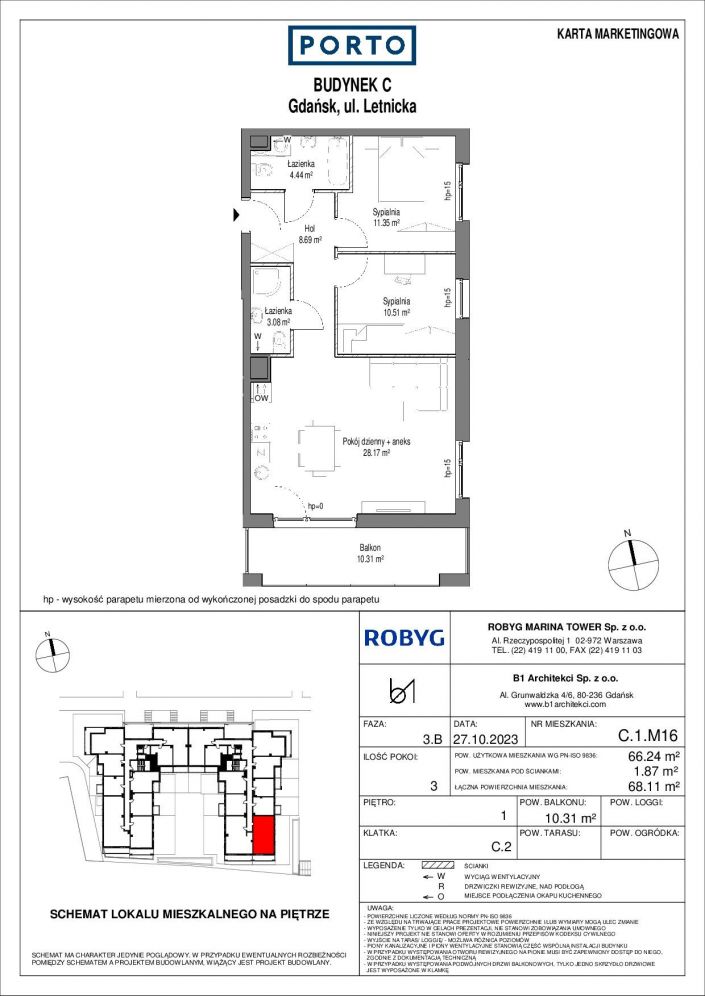 Mieszkanie 66.24 m&sup2; Gdańsk Letnica: zdjęcie 93406237