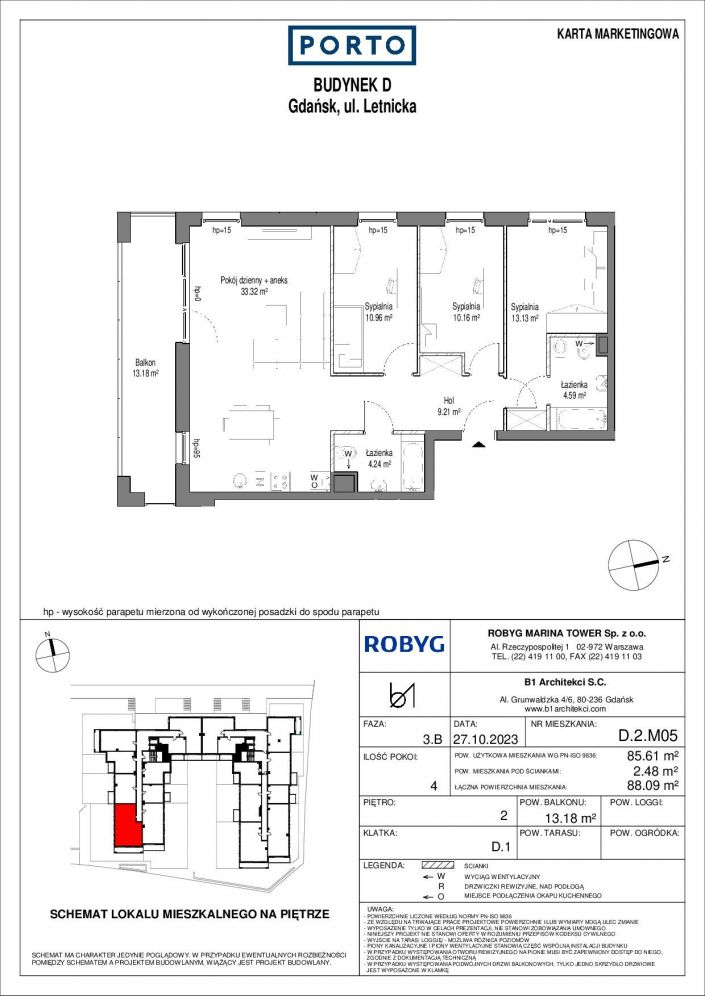 Mieszkanie 85.61 m&sup2; Gdańsk Letnica: zdjęcie 93406306