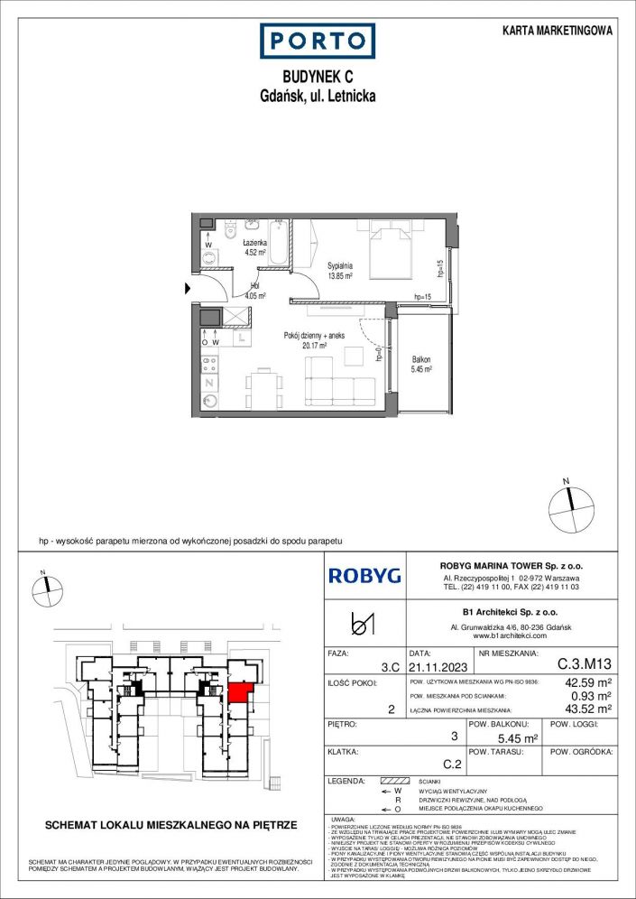 Mieszkanie 42.59 m&sup2; Gdańsk Letnica: zdjęcie 93405939