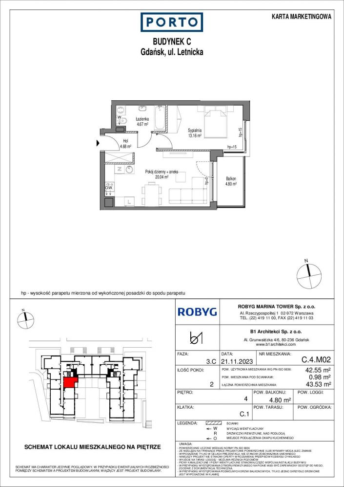 Mieszkanie 42.55 m&sup2; Gdańsk Letnica: zdjęcie 93405986