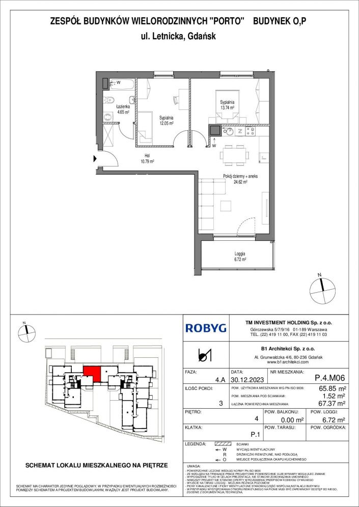 Mieszkanie 65.85 m&sup2; Gdańsk Letnica: zdjęcie 93406255