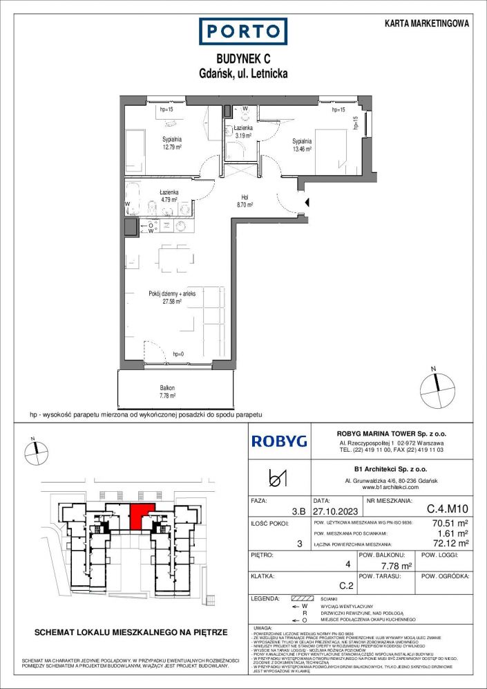 Mieszkanie 70.51 m&sup2; Gdańsk Letnica: zdjęcie 93406284