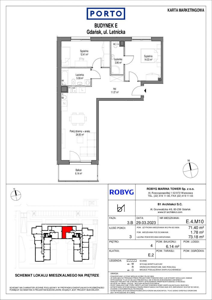 Mieszkanie 71.4 m&sup2; Gdańsk Letnica: zdjęcie 93406287