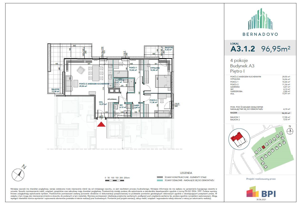 Bernadovo - Mieszkanie 4 - pokojowe, 96,95 m2, Gdynia: zdjęcie 93314095