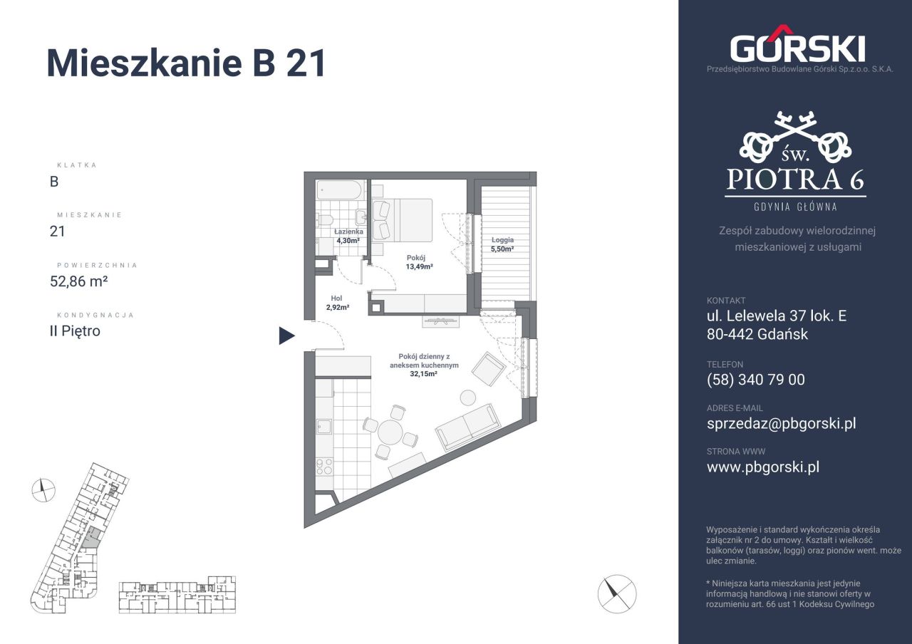 mieszkanie B21 Św. Piotra 52.86m2: zdjęcie 93192147