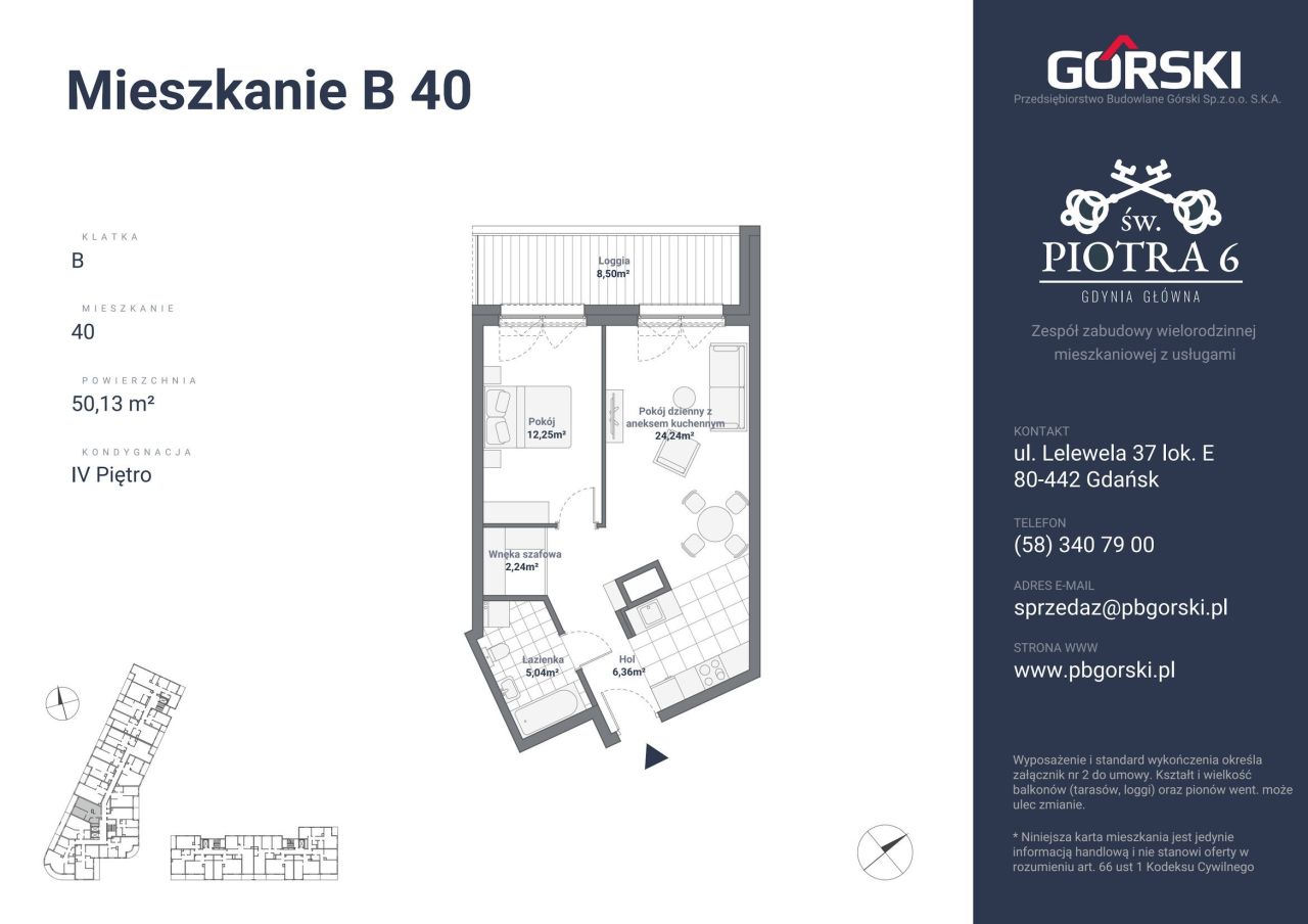 mieszkanie B40 Św. Piotra 50.13m2: zdjęcie 93192216