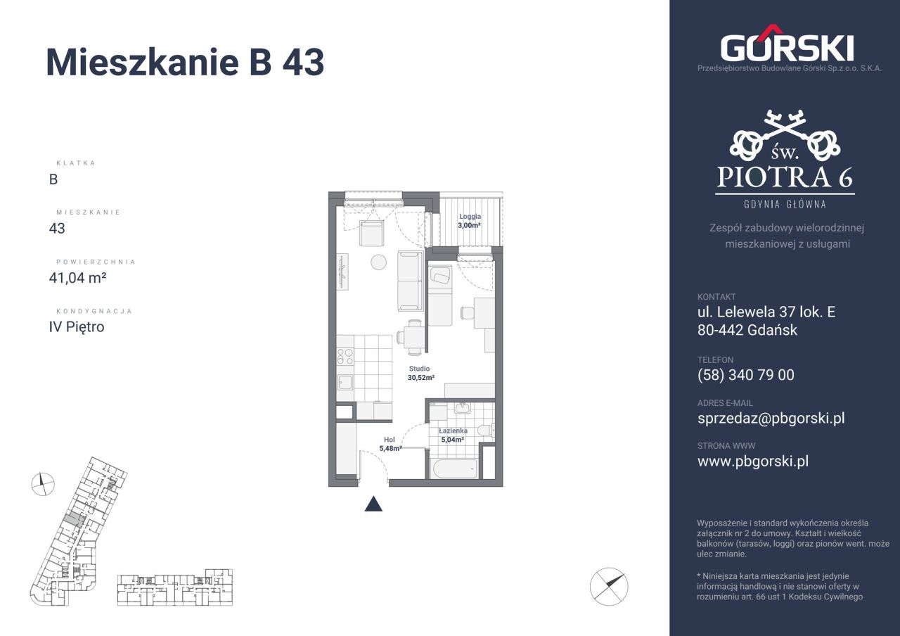 mieszkanie B43 Św. Piotra 41.04m2: zdjęcie 93192238