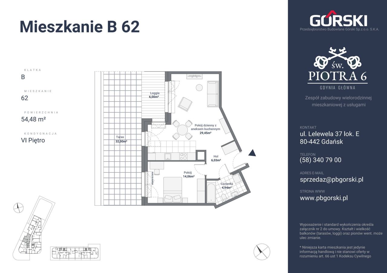 mieszkanie B62 Św. Piotra 54.48m2: zdjęcie 93192262