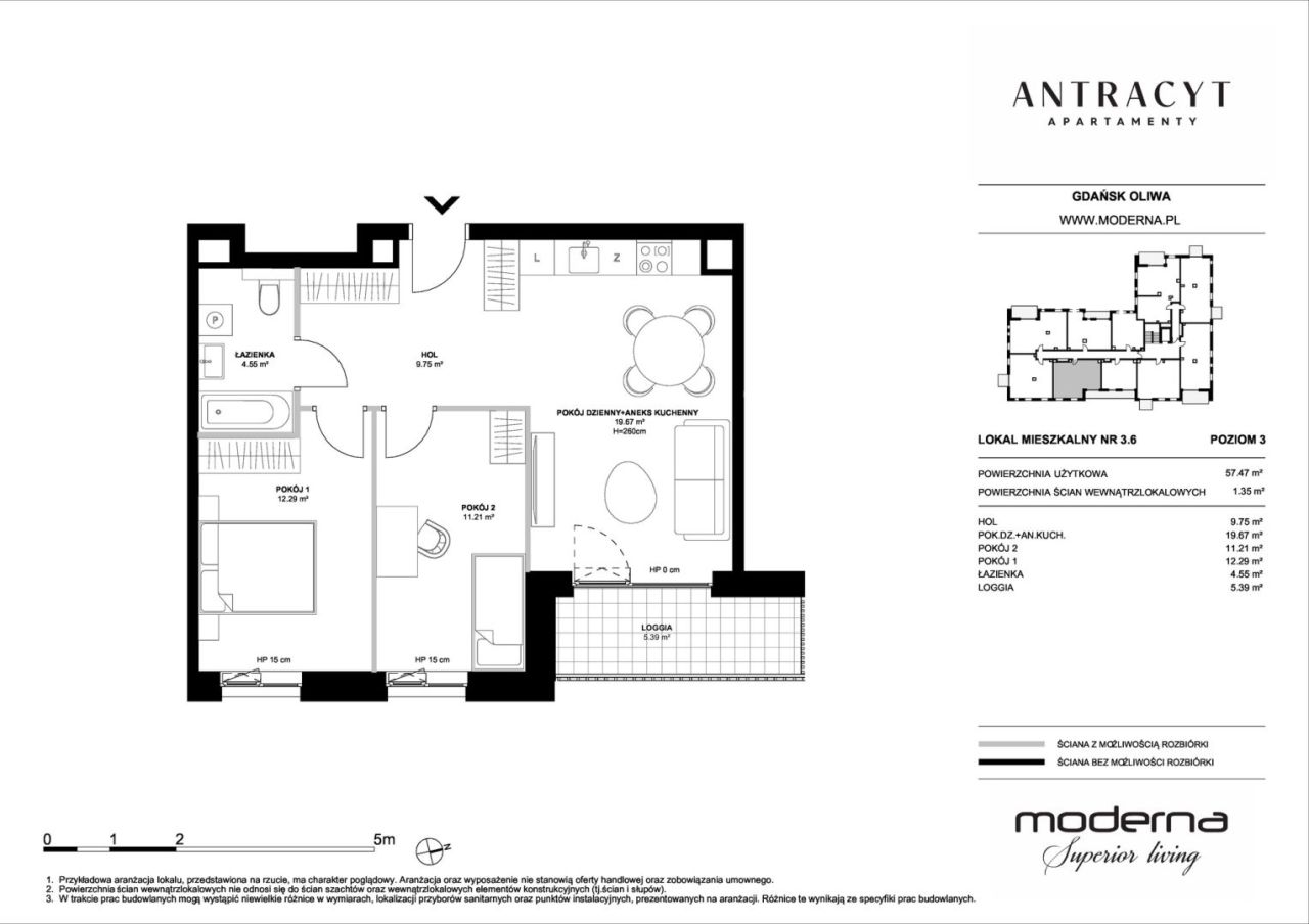 Apartament 3-pokojowy | Antracyt | Gdańsk Oliwa ul. Czyżewskiego: zdjęcie 93256683