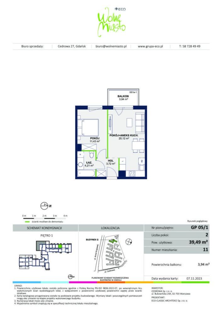 2 pokoje | Wolne Miasto, Etap VII, mieszkanie 11: zdjęcie 93286252