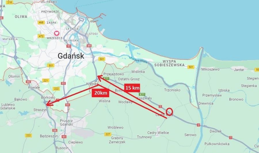 Teren Inwestycyjny przy trasie S6 Gdańsk - Elbląg