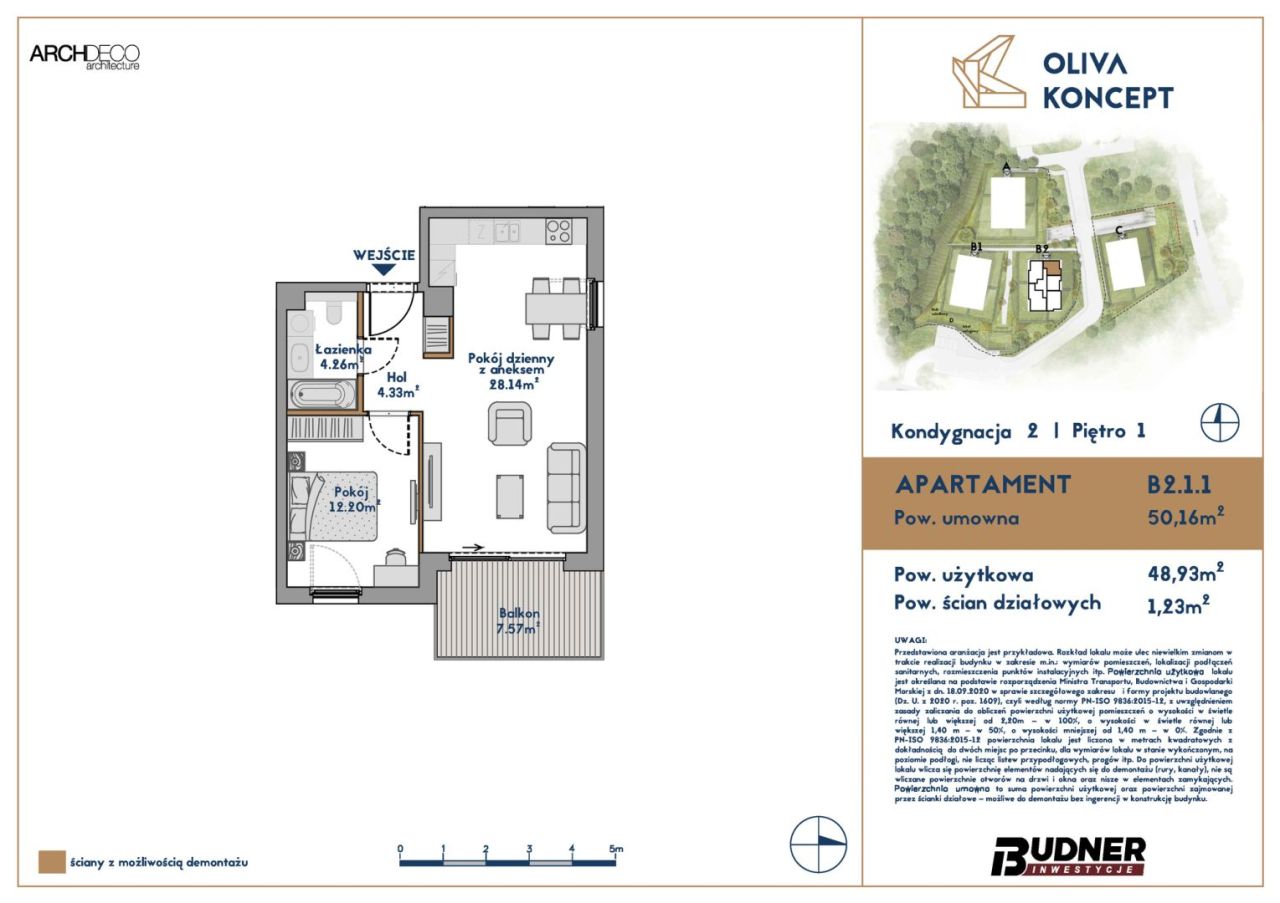 Oliva Koncept - Apartament 2 pokojowy B2.1.1: zdjęcie 93592205