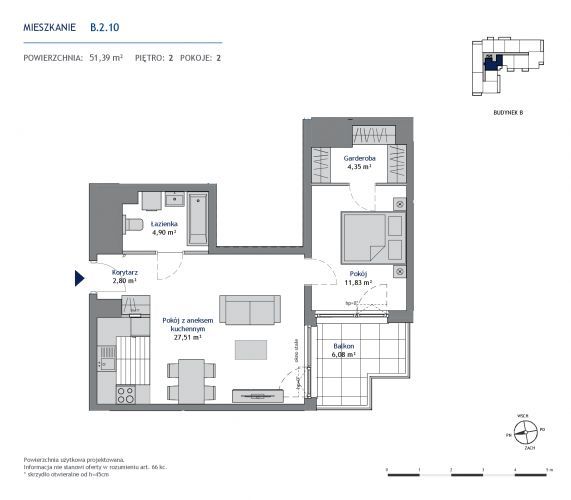 Linea - Gdańsk, al. Pawła Adamowicza - 51.39 m2: zdjęcie 94310957