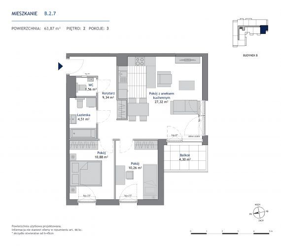 Linea - Gdańsk, al. Pawła Adamowicza - 63.87 m2: zdjęcie 94310980