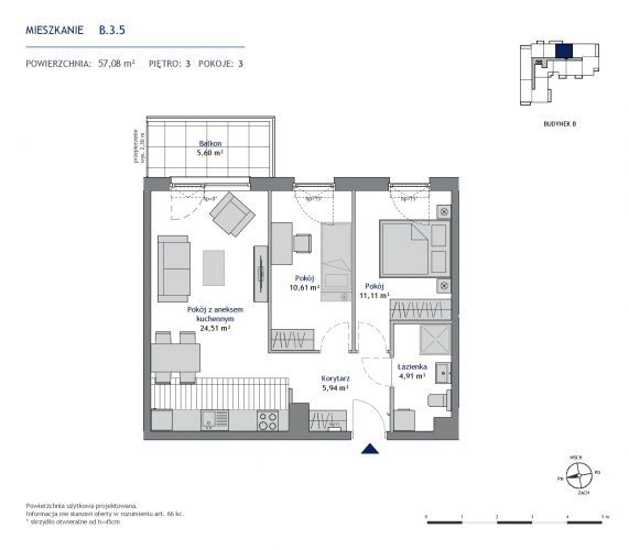 Linea - Gdańsk, al. Pawła Adamowicza - 57.08 m2: zdjęcie 94311002