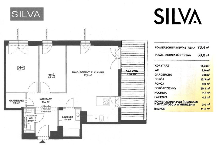 Osiedle Silva- 3-pokoje 73,4, miejsce postojowe: zdjęcie 93383971