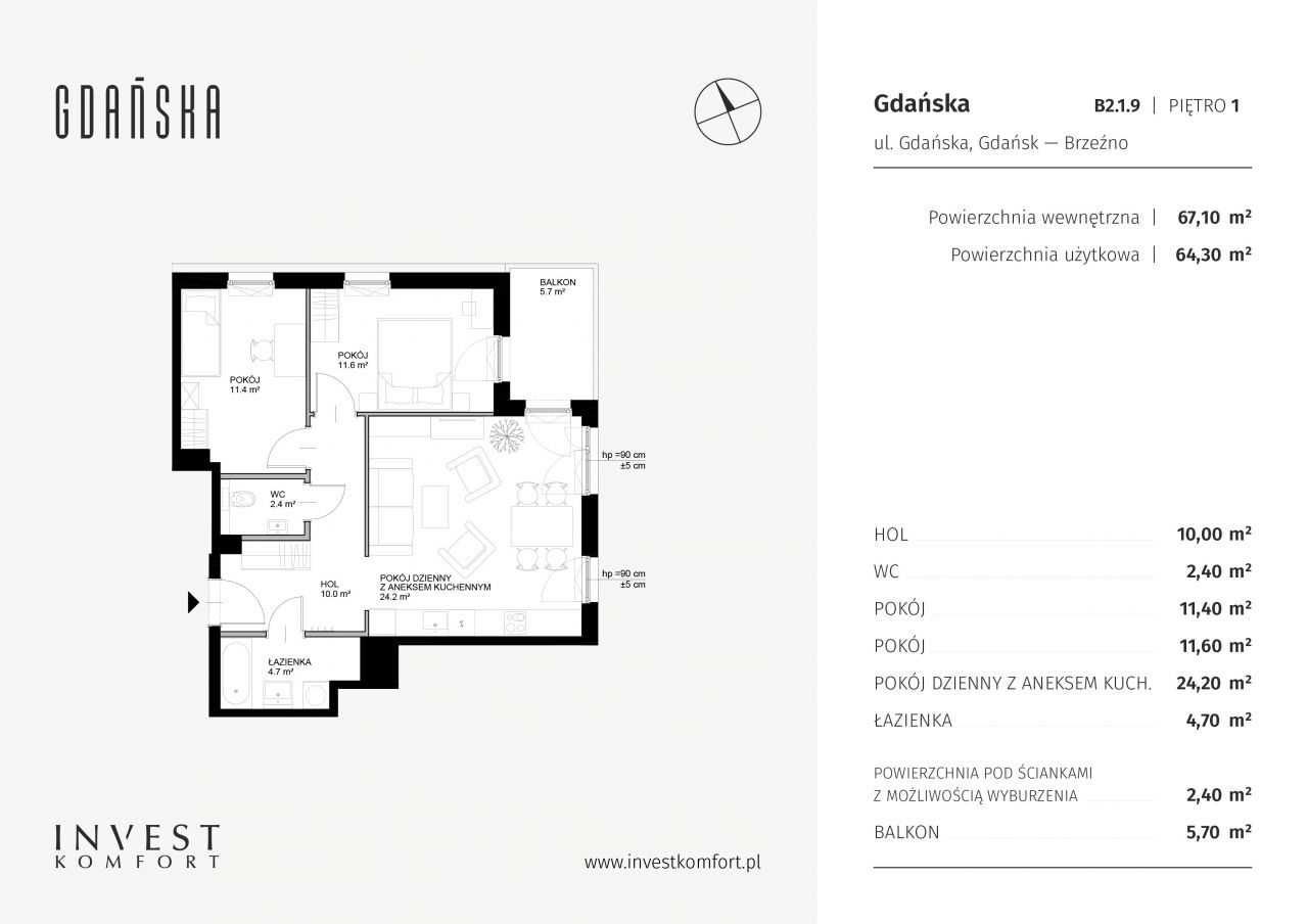 Mieszkanie Gdańsk Gdańska B2.1.9: zdjęcie 93421668