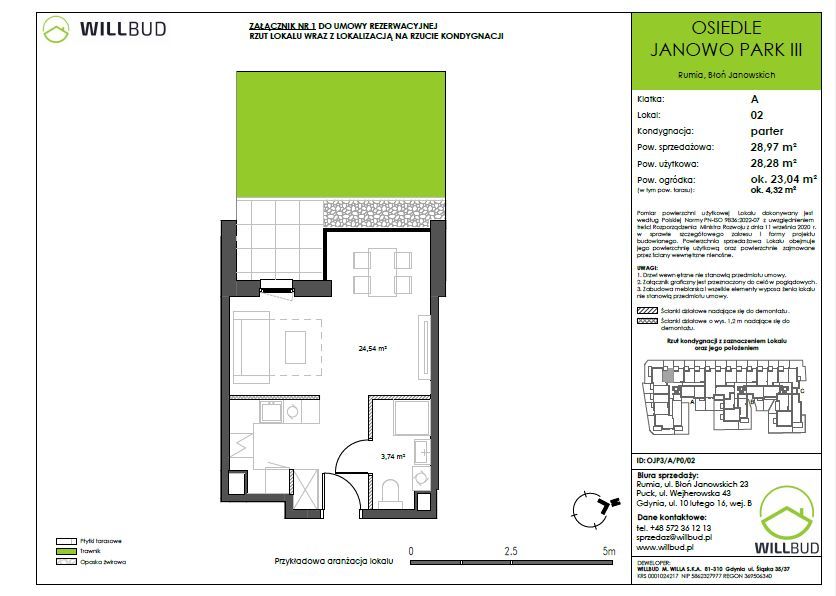 Mieszkanie 28,97 m2 na nowym Osiedlu Janowo Park III w Rumi: zdjęcie 93570107