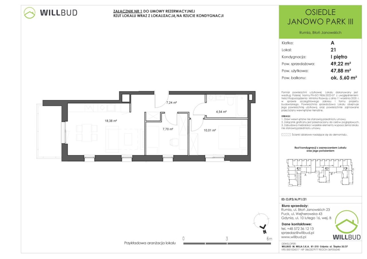 Duże mieszkanie z balkonem 49,22m2 - Nowe Osiedle Janowo Park III: zdjęcie 93570616