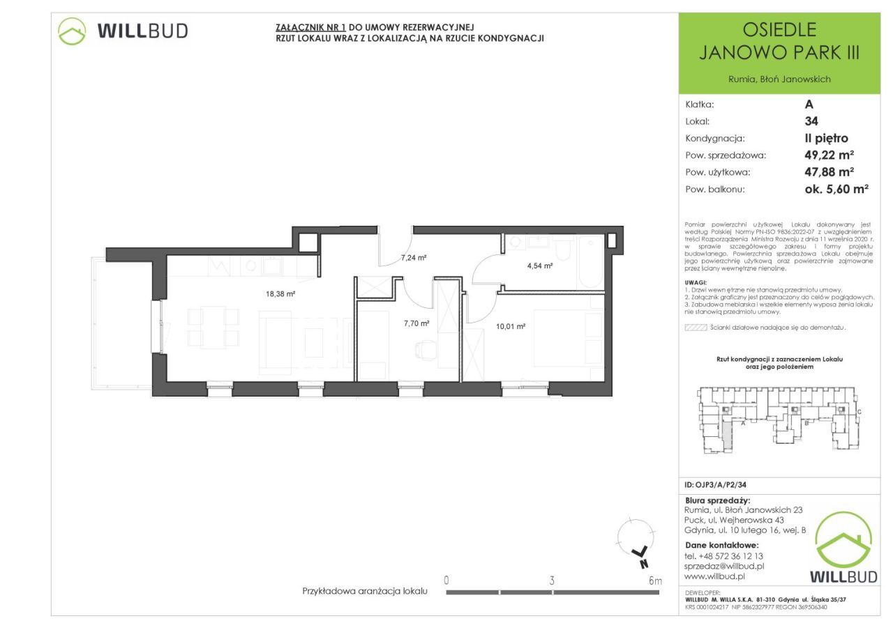 Duże mieszkanie z balkonem 49,22m2 - nowe Osiedle Janowo Park III: zdjęcie 93571087