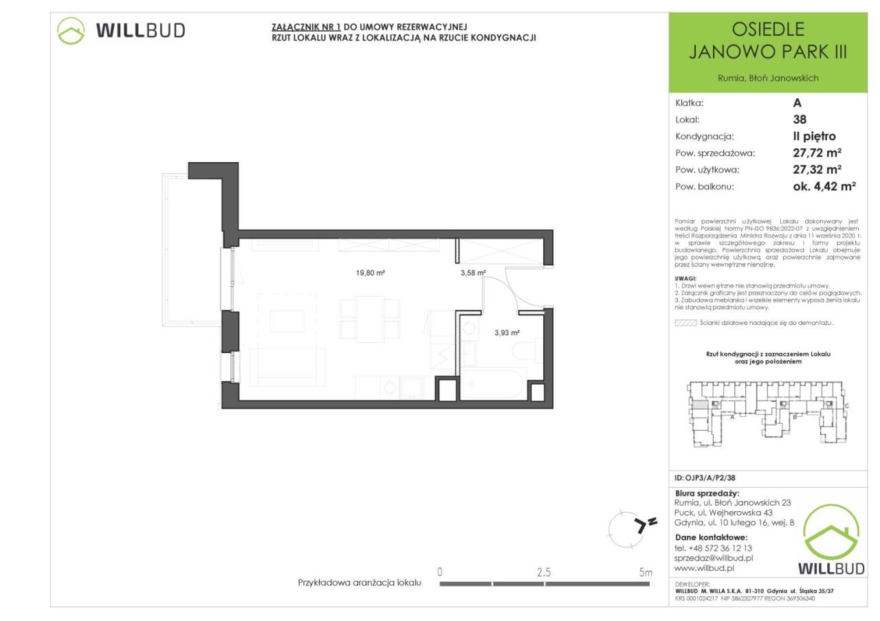 Kawalerka z balkonem 27,72m2 - nowe Osiedle Janowo Park III: zdjęcie 93571103