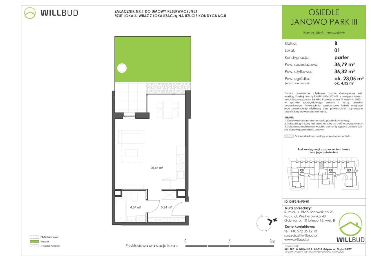 Mieszkanie na parterze 36,79m2 z ogródkiem - nowe osiedle w Rumi: zdjęcie 93571207