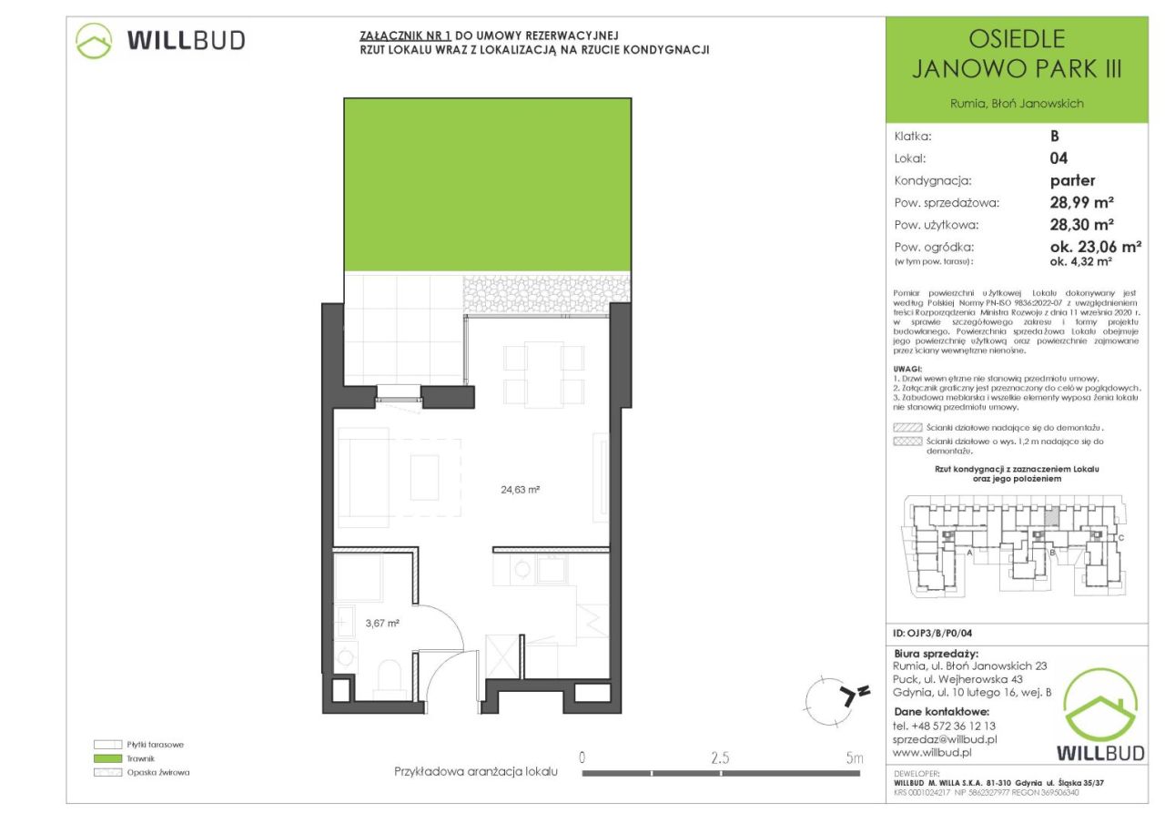 Mieszkanie na parterze 28,99m2 z ogródkiem - Osiedle Janowo Park III: zdjęcie 93571268