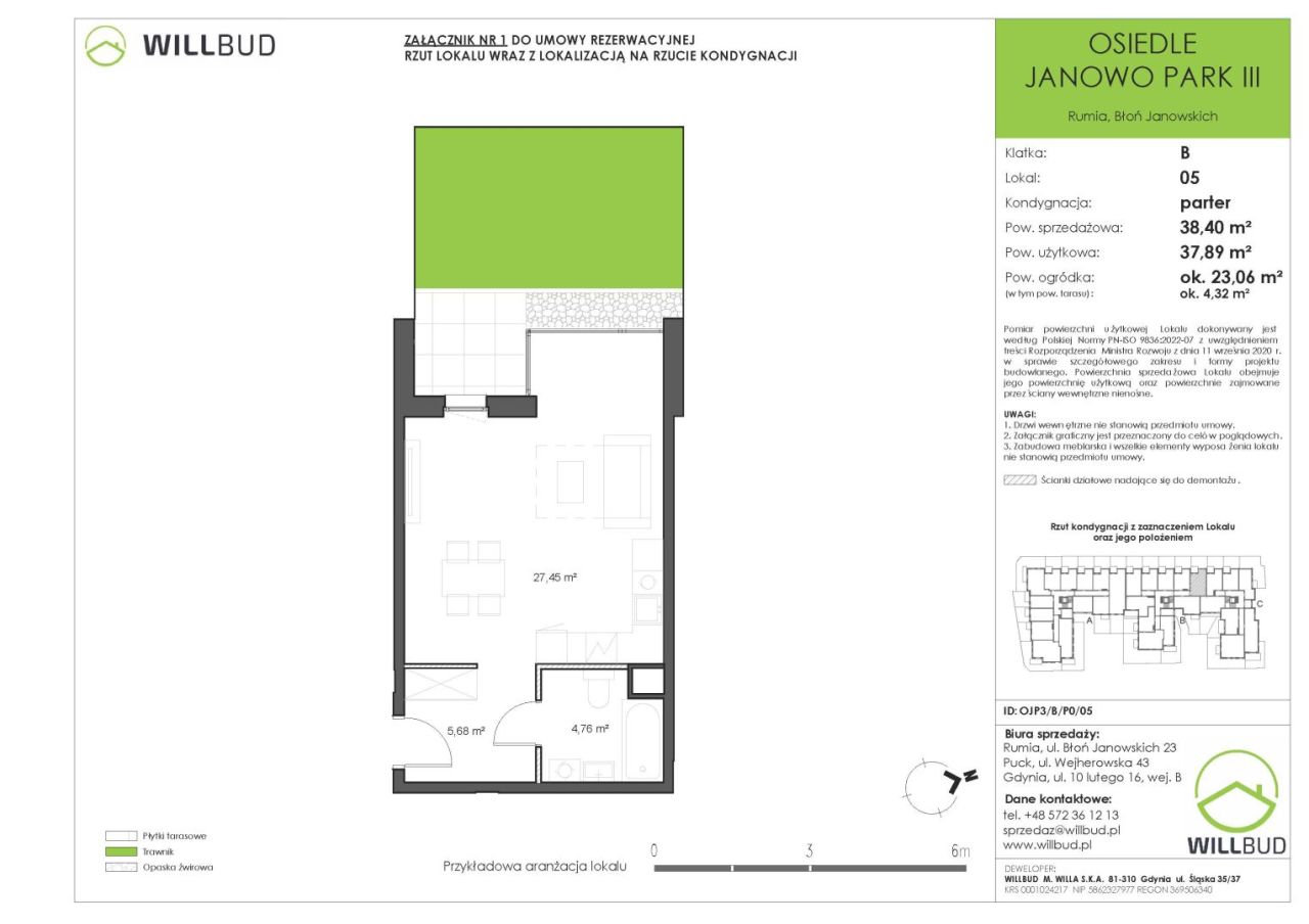 Nowe mieszkanie na parterze 38,4m2 z ogródkiem - Rumia: zdjęcie 93571273