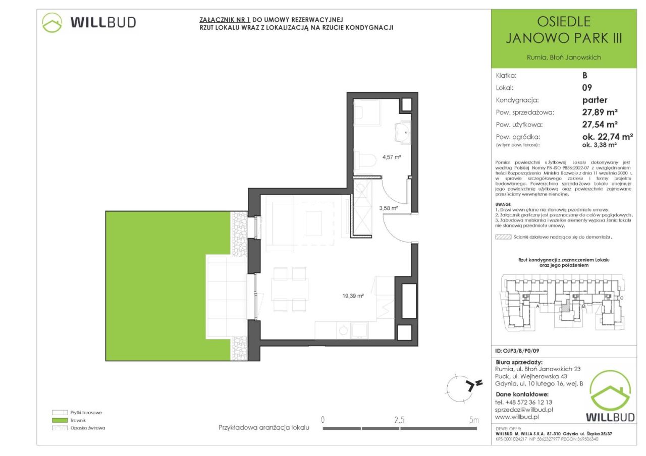 Nowe mieszkanie na parterze 27,89m2 z ogródkiem - Rumia: zdjęcie 93571523