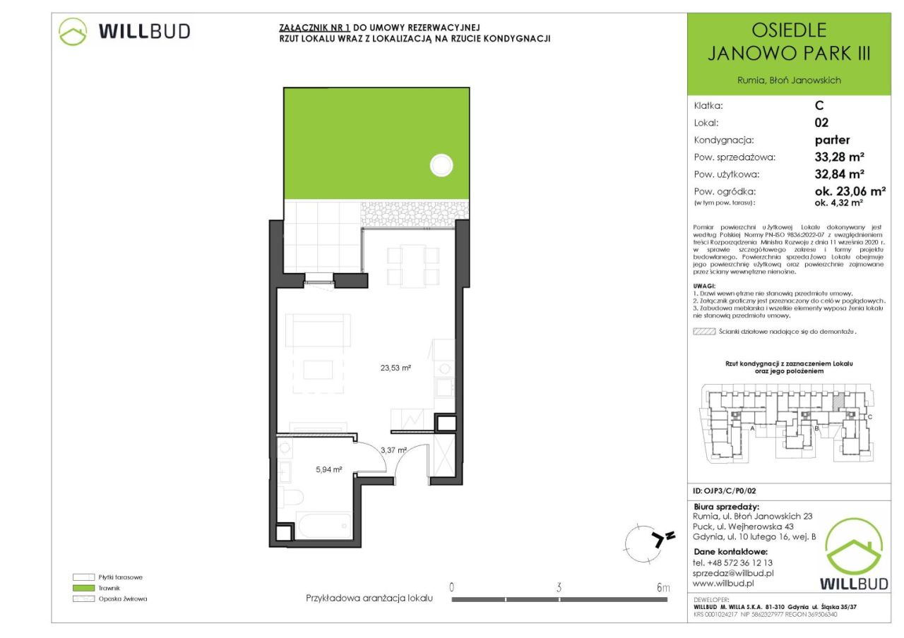 Nowe mieszkanie z ogródkiem (33,28 m2) - Osiedle Janowo Park III: zdjęcie 93572103