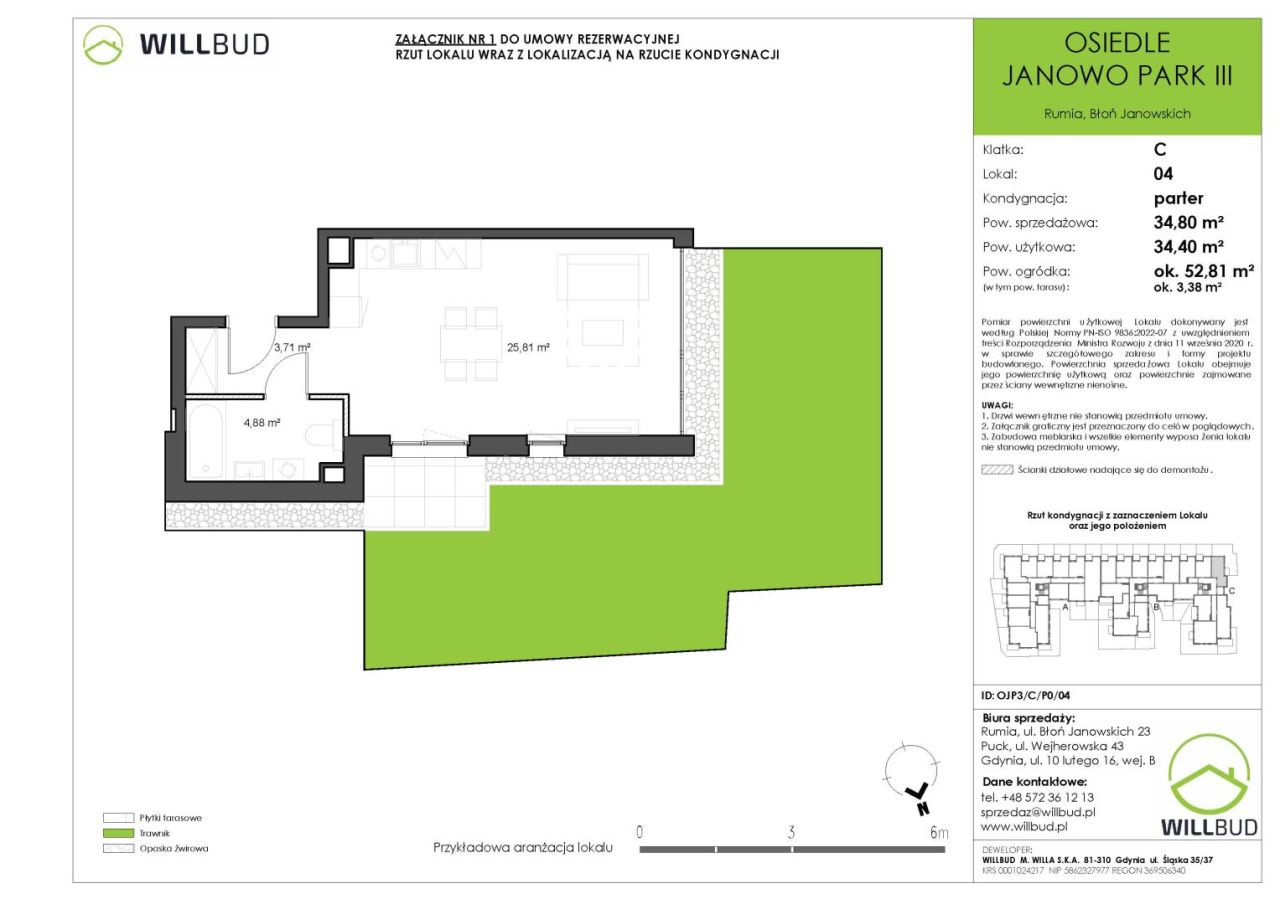 Nowe mieszkanie (34,8 m2) z dużym ogródkiem - Osiedle Janowo Park III: zdjęcie 93572116