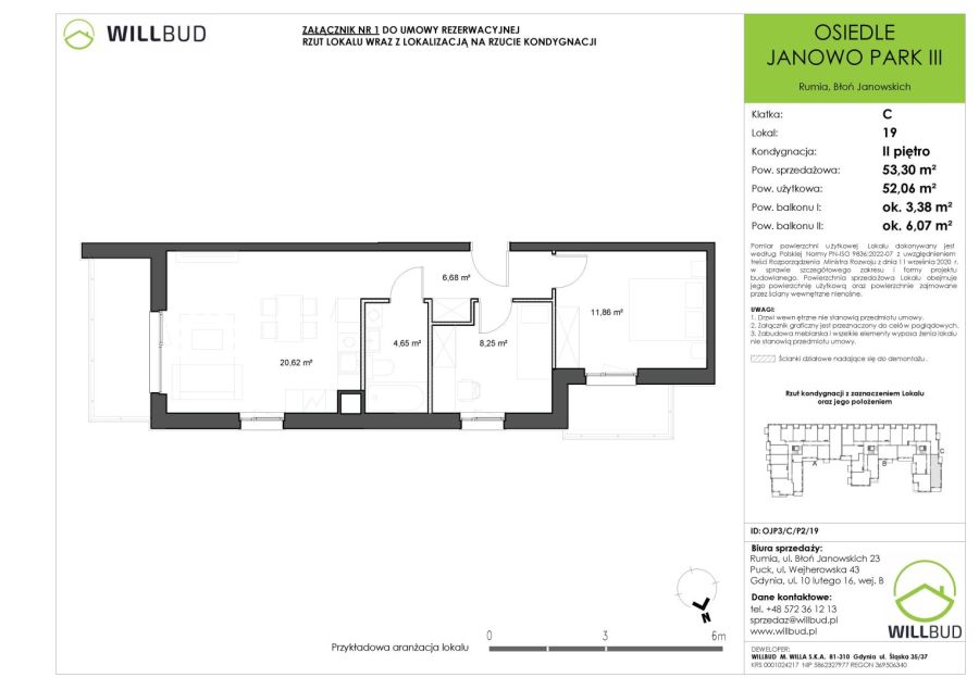 Nowe mieszkanie 53,3 m2 z dwoma balkonami - Osiedle Janowo Park III