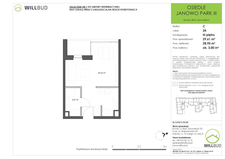 Nowe mieszkanie 29,61 m2 z dwoma balkonami - Osiedle Janowo Park III