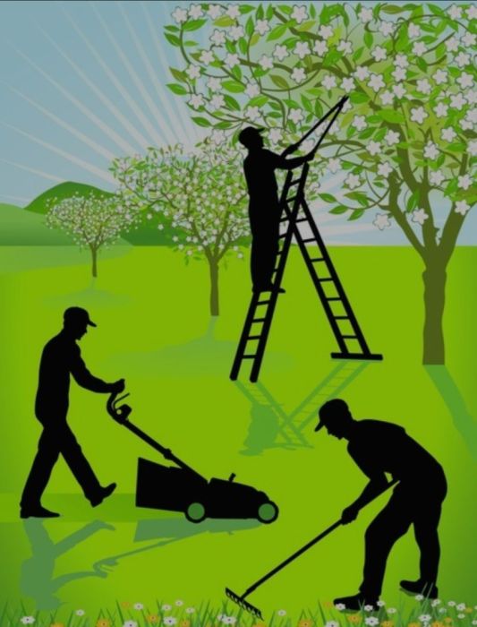 prace porządkowe, sprzątanie ogrodu