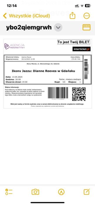 Dianne Reeves bilet elektroniczny