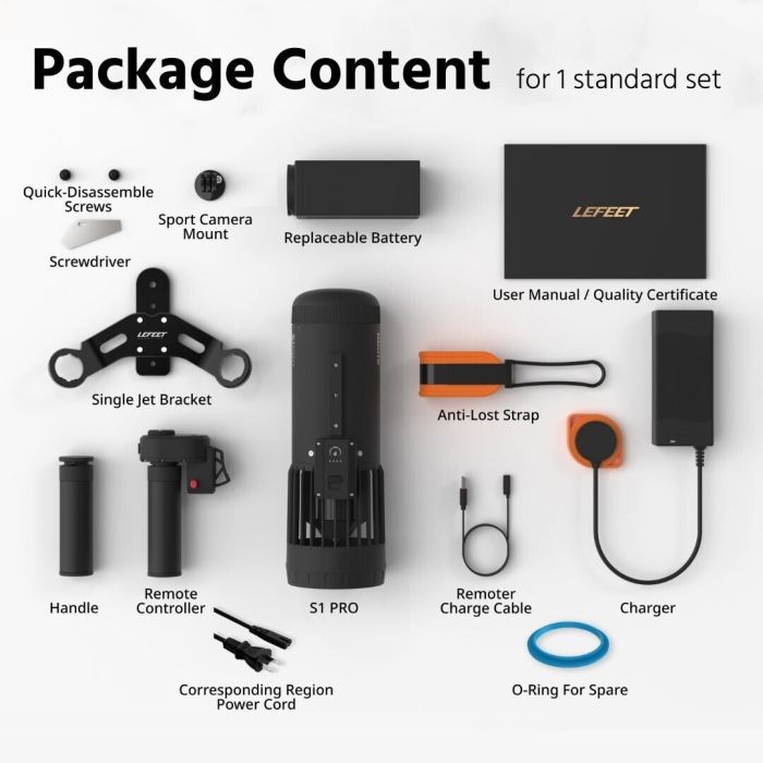 S1 Pro Single Jet Compact Underwater Dive Scooter Kit