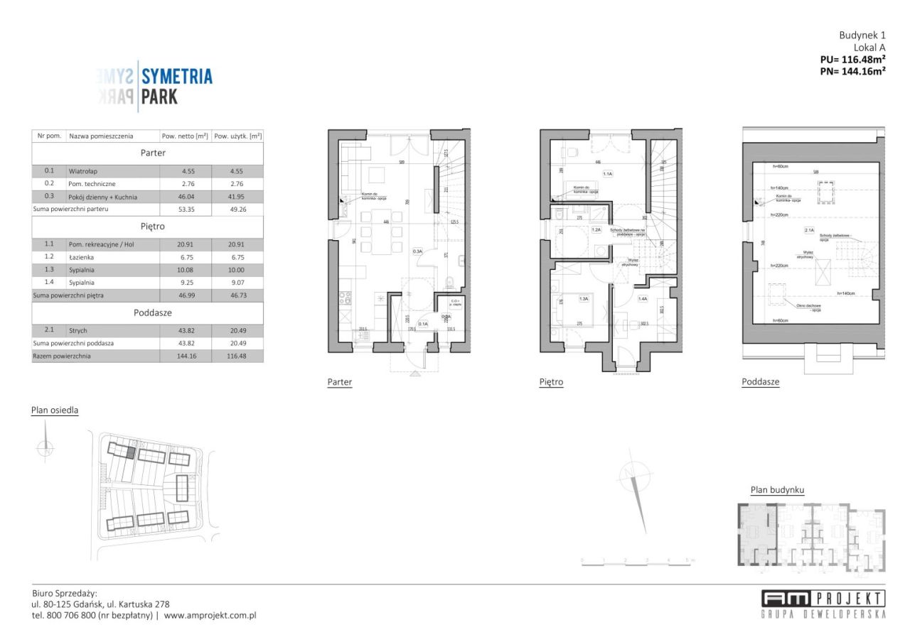 AMprojekt- Symetria Park- Nowe osiedle, dom Gdańsk Kowale/Bąkowo 1A: zdjęcie 93652533