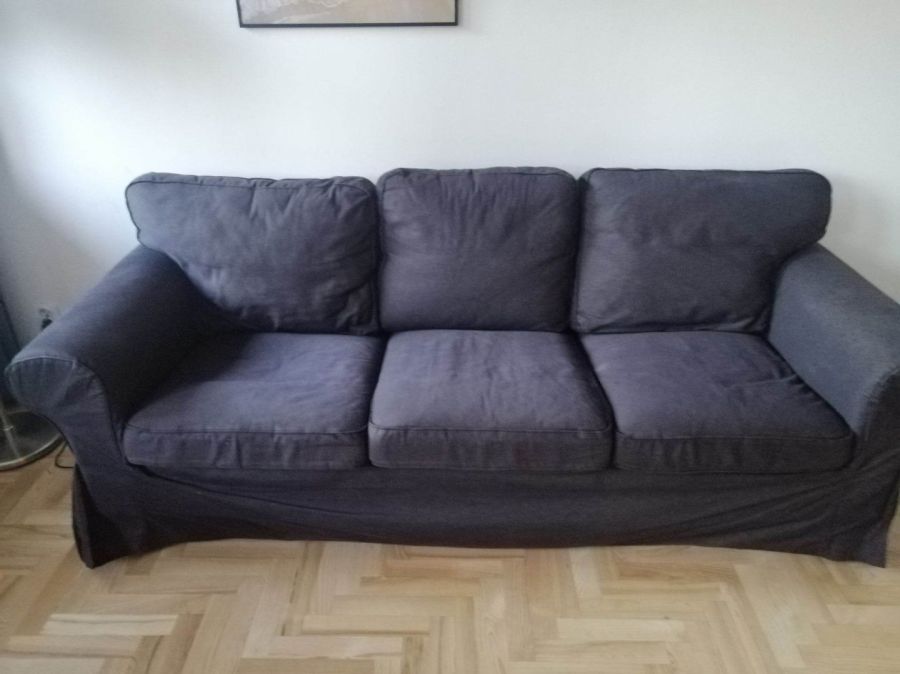 Sofa czarny Ektorp Ikea 3-osobowa