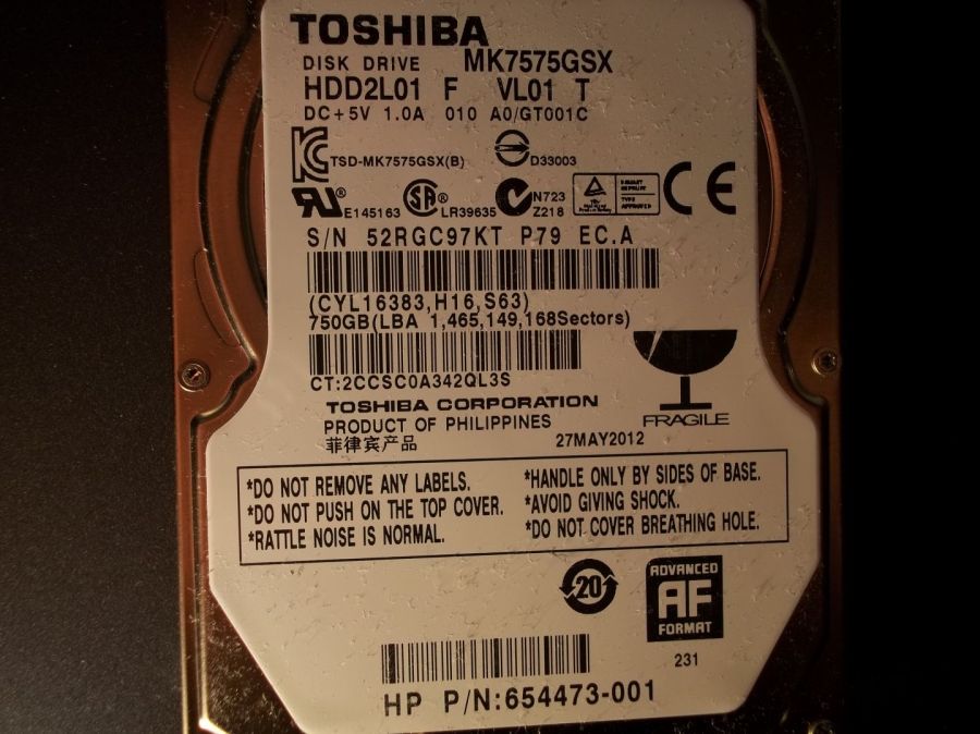 HDD Toshiba 2,5 cala 750gb 5400rpm SATA