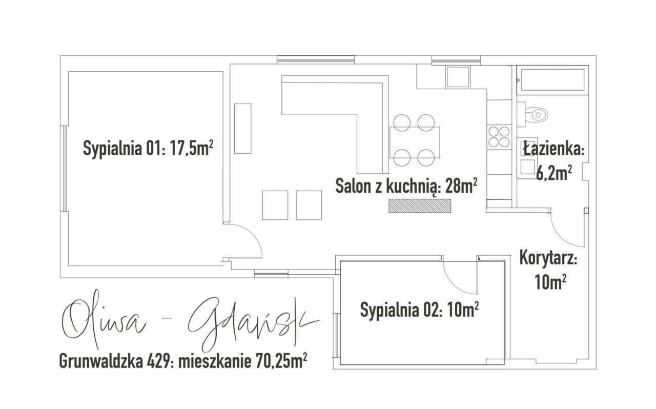 Przepiękne mieszkanie w sercu Oliwy 70m2, 3 pokoje - wyjątkowy design!: zdjęcie 93761343